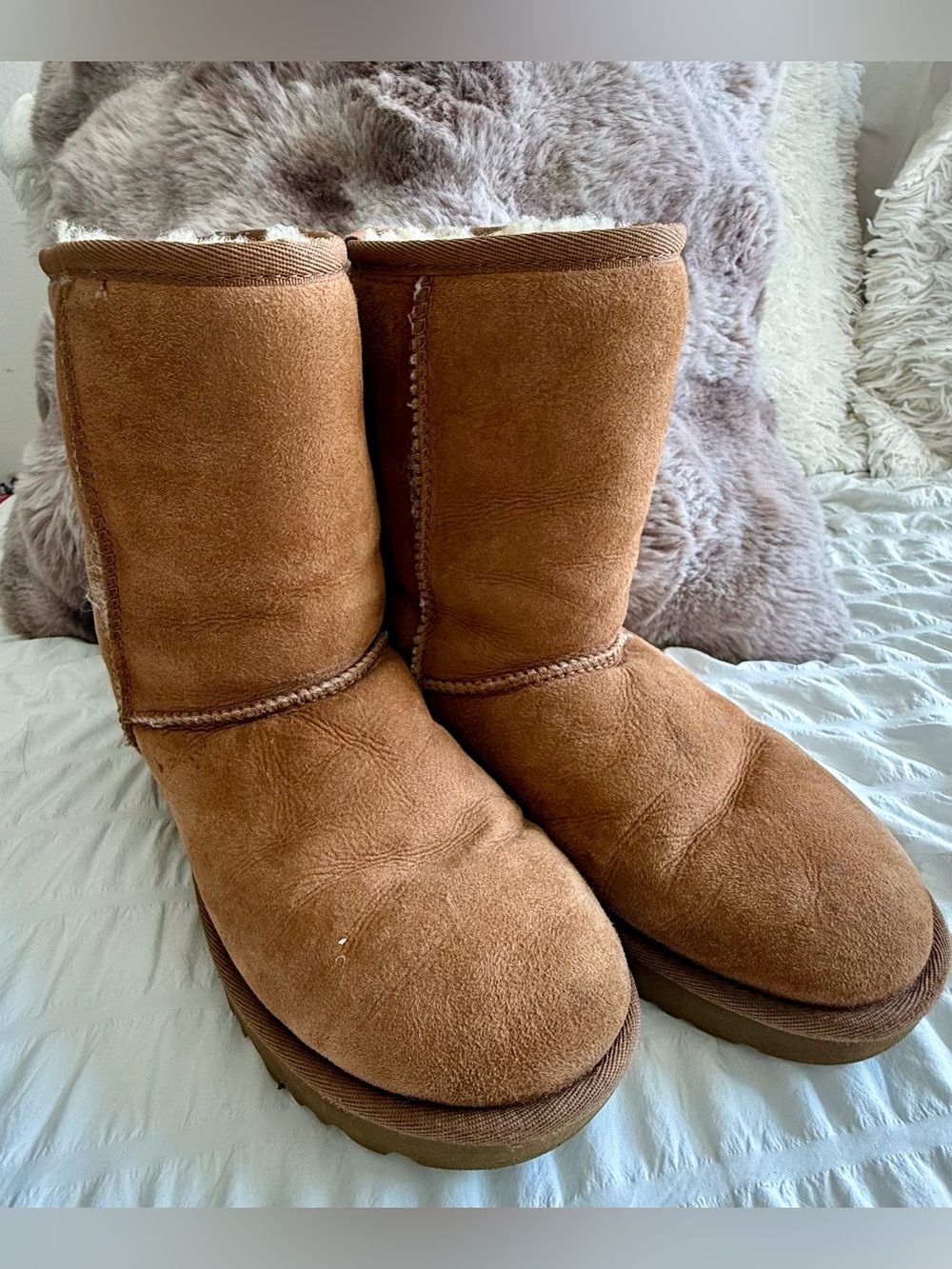 UGG Chestnut Suede Shearling-Lined Winter Boots - Women